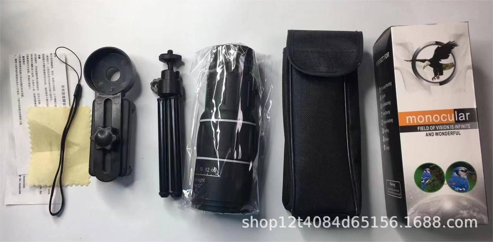 Picture of Monocular High-Power High-Definition 16X52 Telescope Manufacturer Low-Light Night Vision Mobile Phone Camera Outdoor Telescope