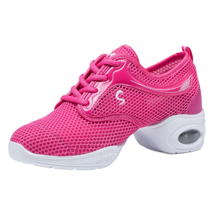 Spring and summer new dance shoes women's square dance shoes mesh soft sole mid-heel dance shoes sneakers 760 601
