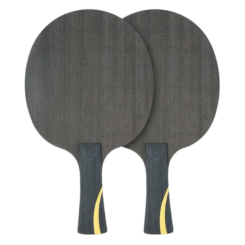 Genuine goods competition professional Ebony ayus pure wood seven-layer six-star table tennis racket carbon fiber board horizontal single shot