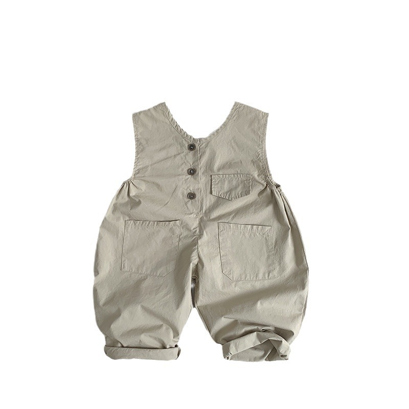 Picture of Spring and Summer Fashionable Style Children's Thin Strappy Pants for Boys and Girls New Korean Style Mori Retro One-Body Clothes Baby Children's Clothing