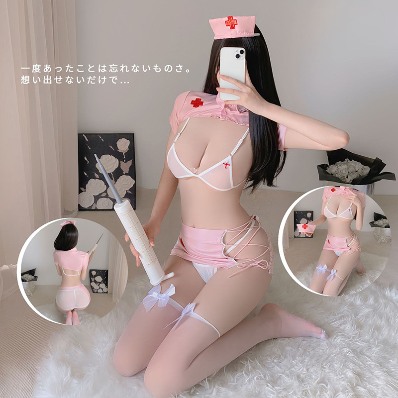 Sexy lingerie women's free passion bed flirting temptation small chest sexy role playing nurse uniform suit women