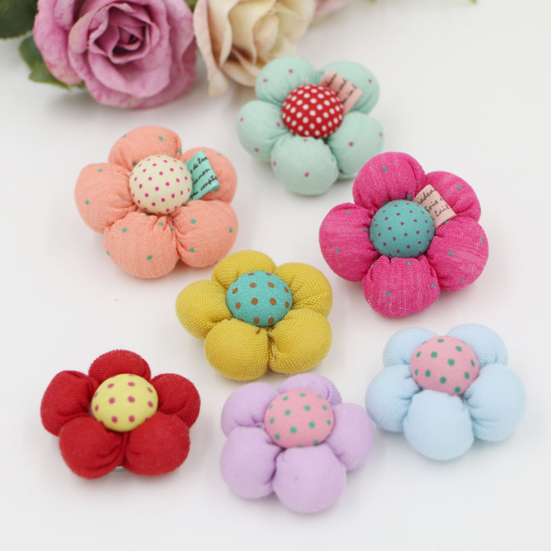 Picture of Handmade DIY jewelry accessories children hair accessories material wholesale baby hairpin fabric pumpkin flower shoes flower decoration
