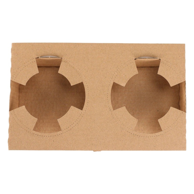 Single Cup Double Insert Heated Thickened Folding Cup Fixed Base Cup Holder Disposable Corrugated Inner Holder Overflow-proof Paper Cup Holder