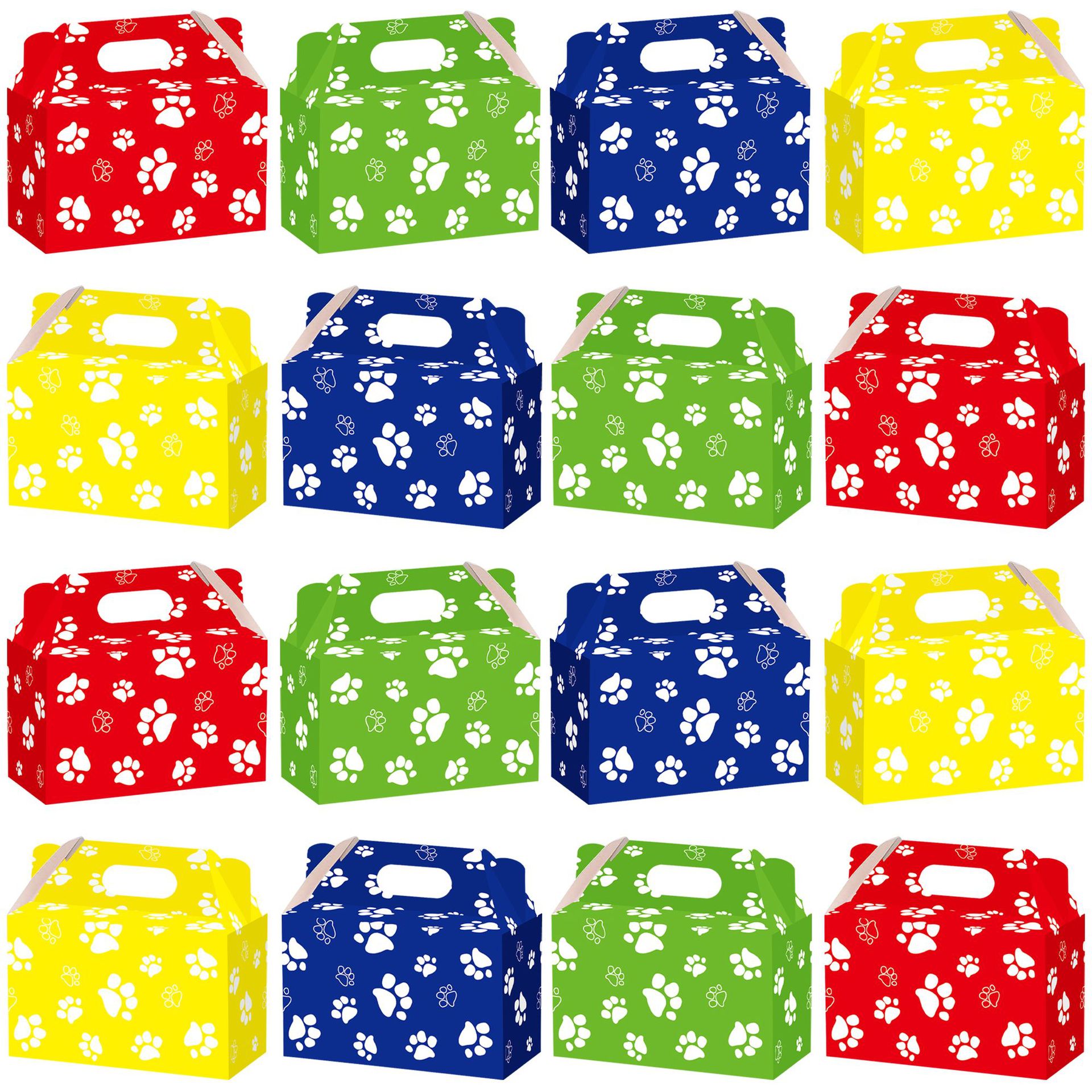 Amazon New Lovable Style Pet Paw Print Carton Birthday Gift Box Party Gift Put Small Gift Biscuit Candy