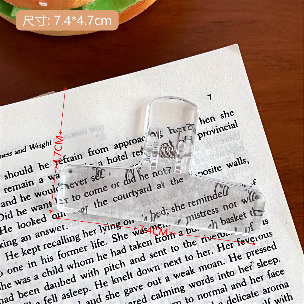 Picture of High-looking transparent jelly folder student test paper clip acrylic clear long tail clip ice transparent storage clip wholesale