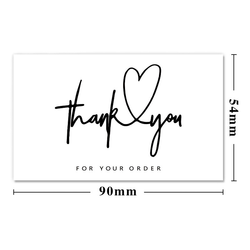 Cross-border wholesale White thank you card thank you gift card simple gift packaging greeting card coated paper card
