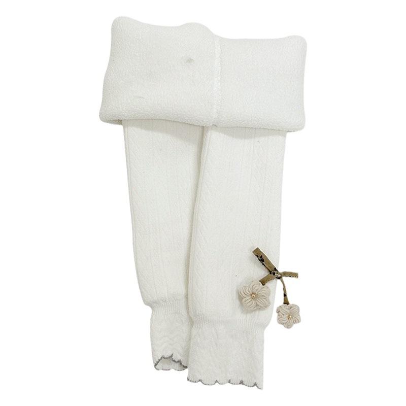 Picture of Fleece-lined girls' leggings autumn and winter high waist baby pants thickened cropped socks children's leggings outer wear warm