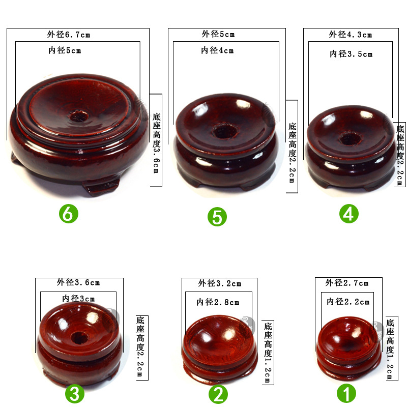 Picture of Large crystal ball rotating double-layer base wooden round base ornaments multi-size spot wholesale supply