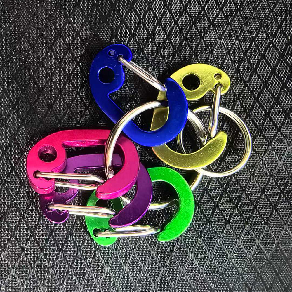 high quality Aluminum Alloy Color small size D Type Spring Buckle Small Hanging Buckle Squashed Steel Wire Buckle Melon Buckle suit