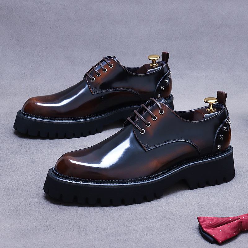 [presale Non-in stock] Men's Business Dress Shoes Thick-soled Leather Men's Shoes Casual Wedding Cowhide Shoes Men