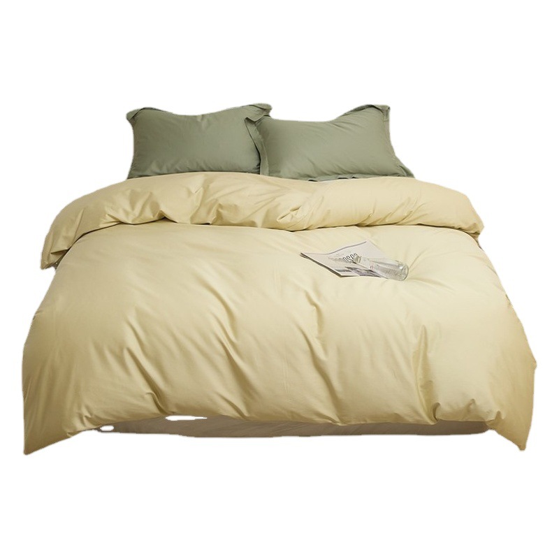 100S Long-Staple Cotton Solid Color Pure Cotton Duvet Cover Single Item Fitted Sheet Pure Cotton Simple 1.5m 1.8m Bed Student Dormitory 4