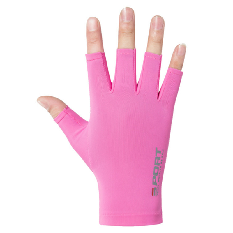 Picture of Spring and summer ice silk half finger riding gloves sunscreen non-slip fitness high elastic comfortable quick-drying driving gym gloves