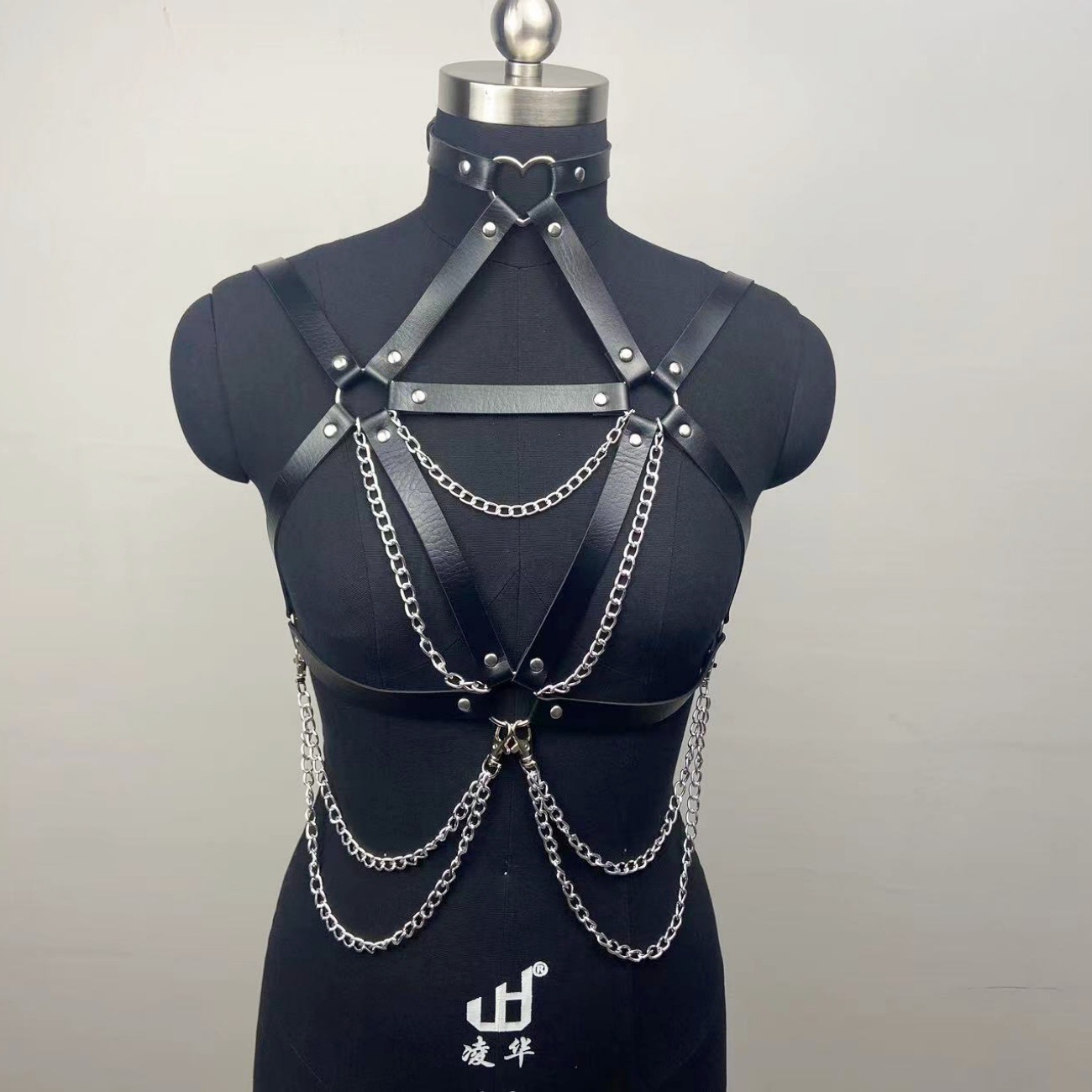 New black leather bondage women's sexy clothing accessories sm supplies hollow chain detachable accessories
