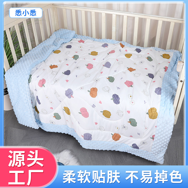 Picture of Spring and Autumn Quilt for Kindergarten Babies, All-Season Blanket, Newborn Swaddle, Bean Velvet Air Conditioning Quilt, Infant Cartoon Pattern
