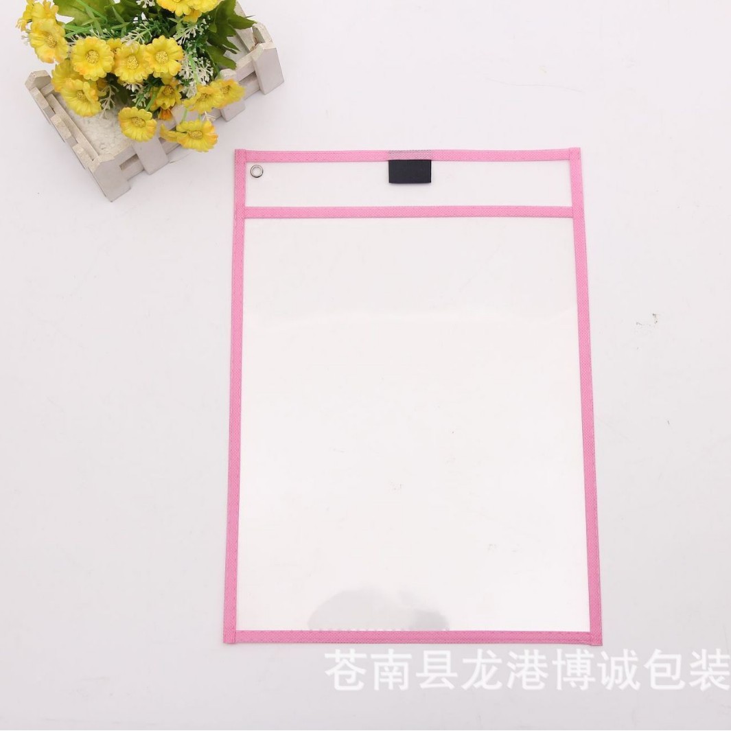 Picture of Factory in stock Early Childhood Education Children Erasable File Bag Sewing PVC Storage Bag A4 Vertical Transparent File Bag