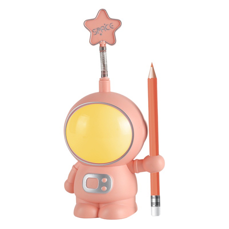 Cartoon astronaut astronaut LED pencil cutting desk lamp children's eye protection bedside lamp atmosphere lamp colorful night light