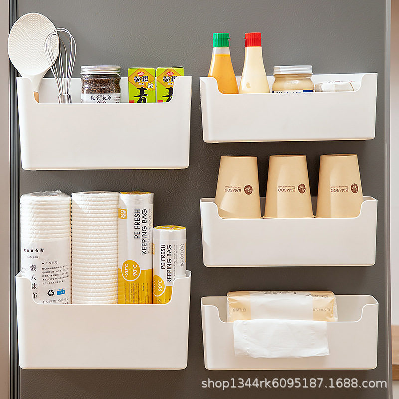 Japanese Storage Box Refrigerator Side Rack Magnet Non-Punch Wall-Mounted Kitchen Film Storage Box