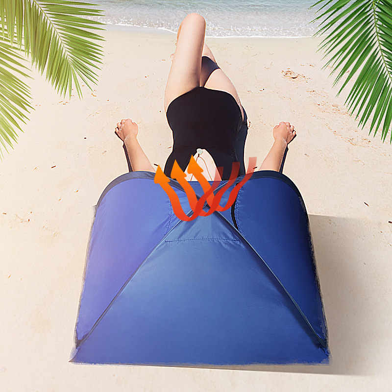 Picture of Sun Protection Head Tent for Sleeping, Insulated and Light-Blocking, Quick-Open Outdoor Beach Student Dormitory Sunshade Headrest Tent