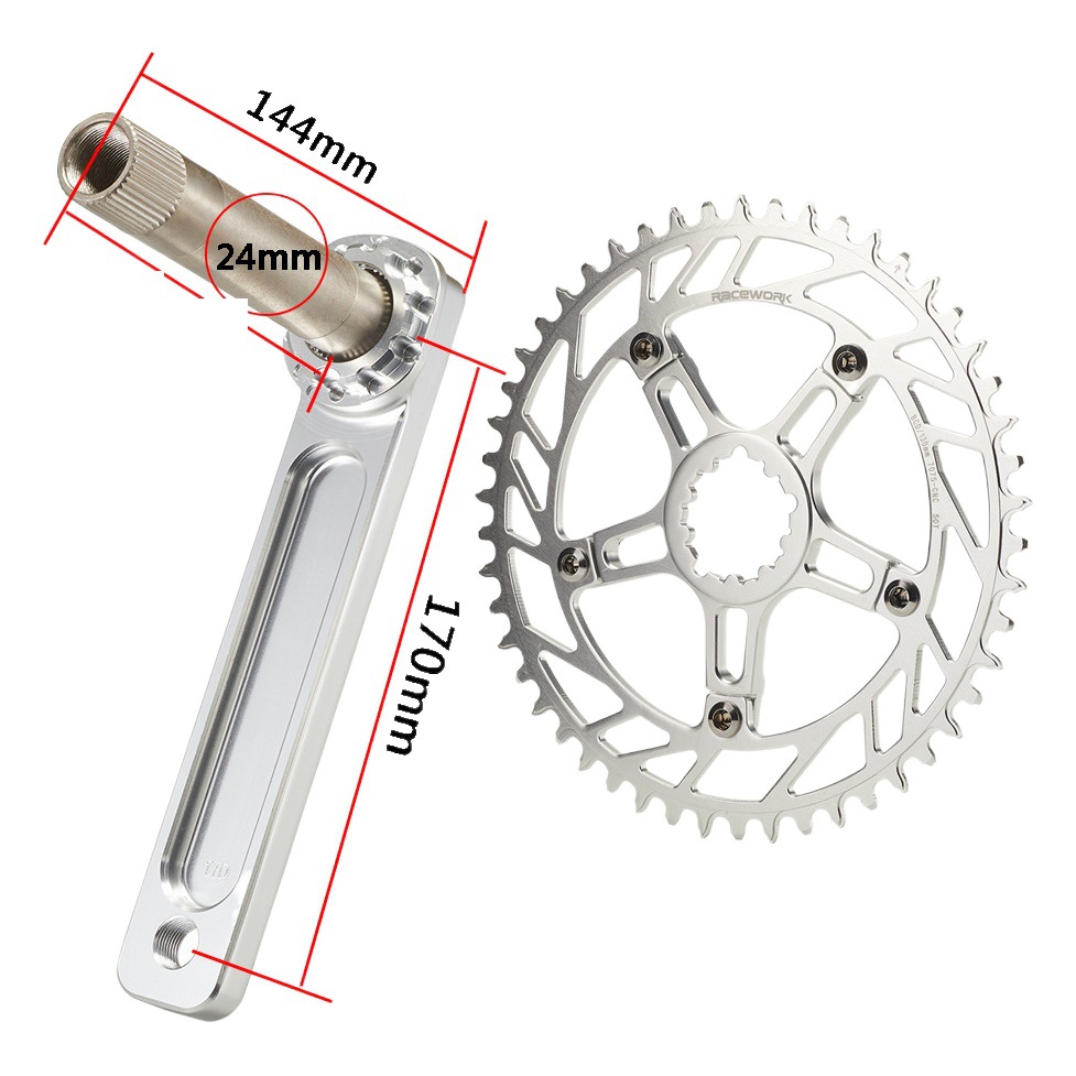 RACEWORK road bicycle crank tooth plate folding bicycle single plate aluminum alloy GRAVEl direct-mounted crank