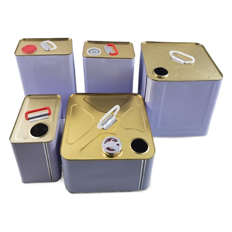 Wholesale Iron Barrel 4L5L5.5L Square Tinplate Chemical Barrel Paint Packaging Barrel Curing Agent Chemical Reagent Iron Barrel