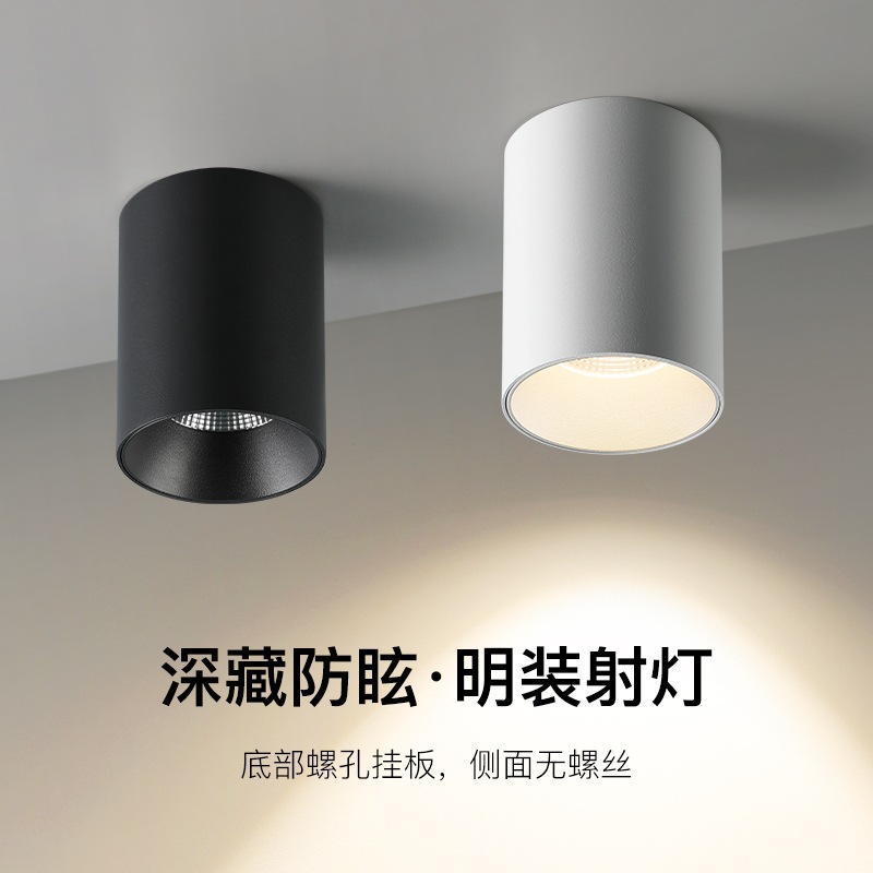 Spotlight Led Ceiling Led Surface Mounted Downlight Anti-Glare Cob Spotlight Round Ceiling Light Balcony Aisle Corridor Light