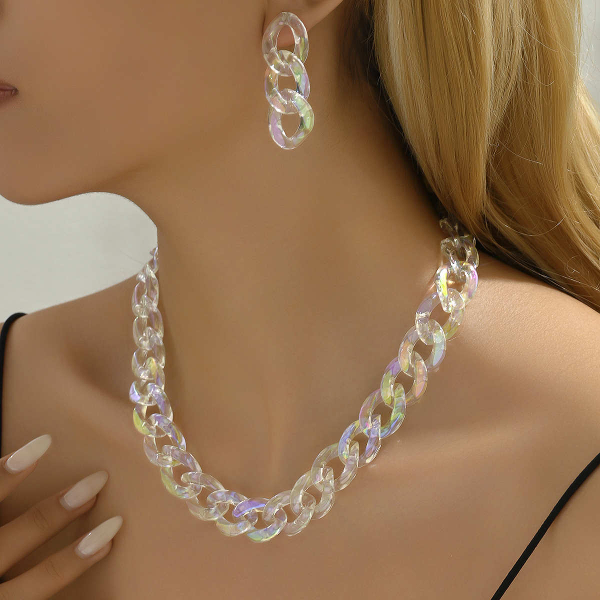 Europe and the United States necklace exaggerated hip-hop necklace female trend chain accessories punk style jewelry manufacturers supply