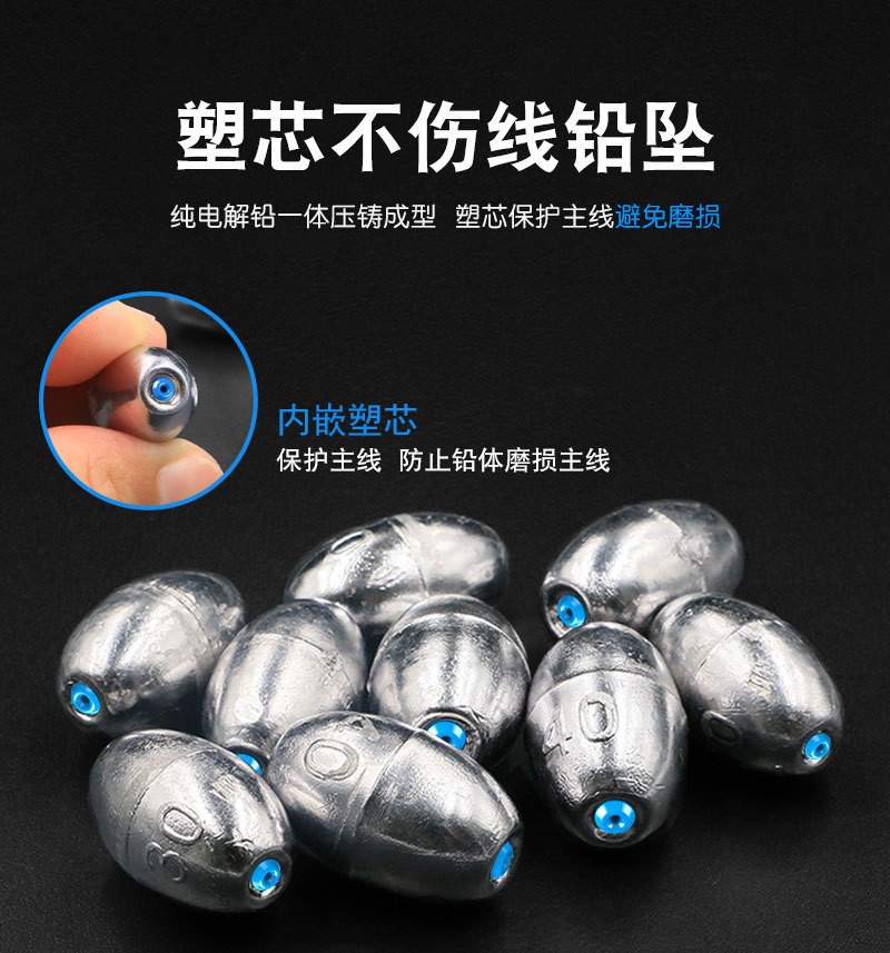 Picture of Thousand carp lai lead pendant heart lead pendant long throw run lead pendant plastic core sea fishing olive lead fishing lead pendant wholesale