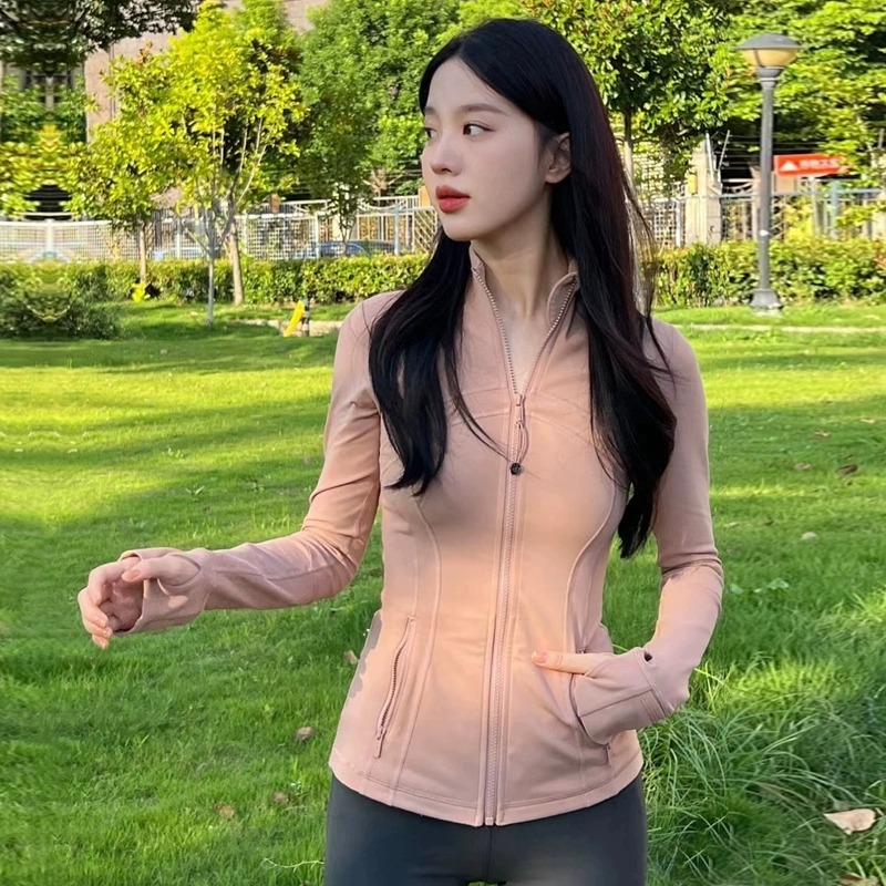 Picture of Lulu Same Style Spring and Autumn Women's Sports Jacket Yoga Clothes Top Casual Outdoor Collar Long Yoga Long Sleeve Jacket