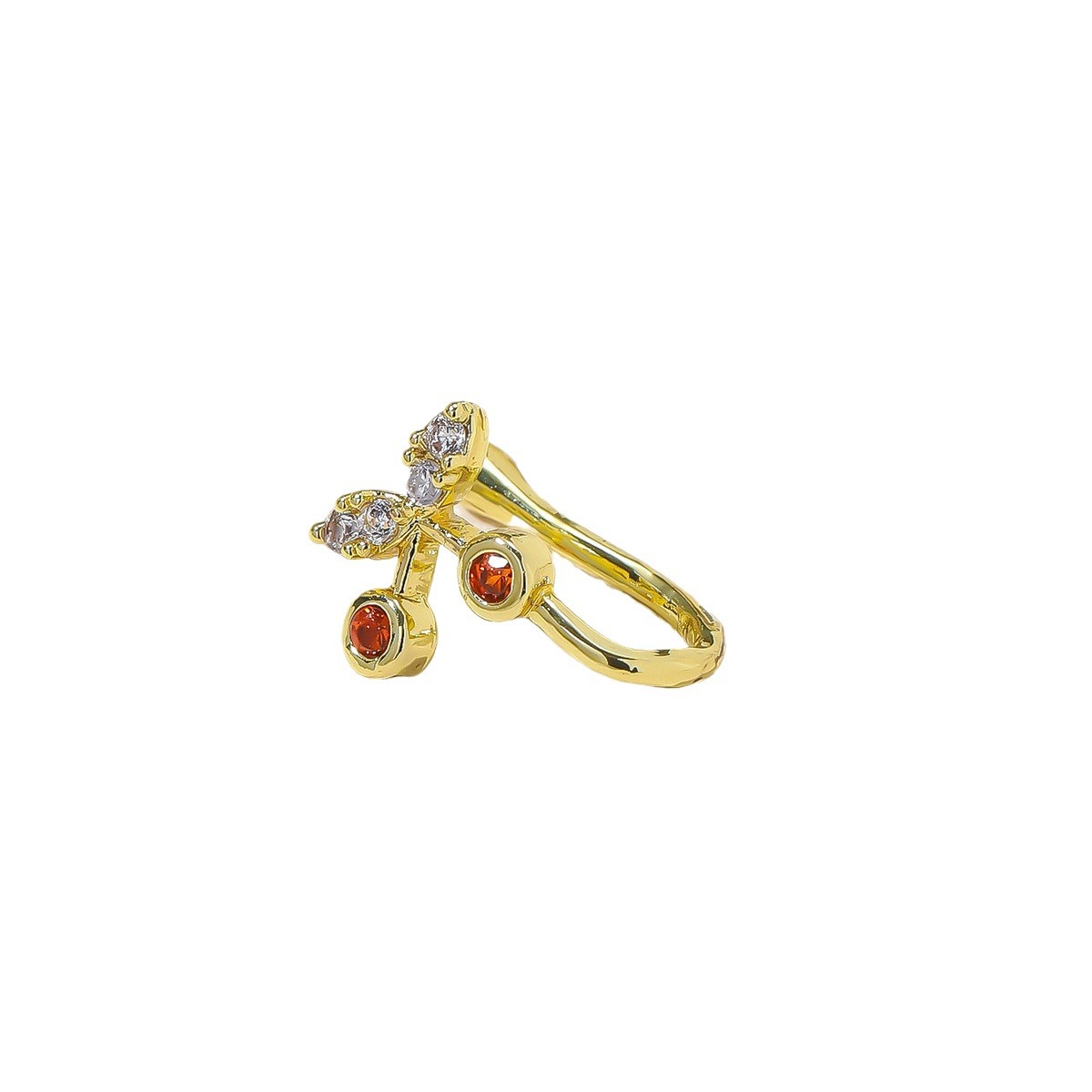 Picture of A copper-inlaid stone-free piercing clip-on nose ring Zirconium cherry nose clip nose ornament false nose ring