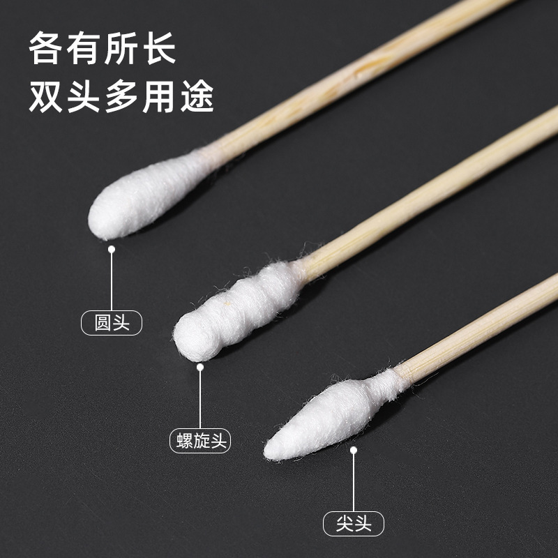 Picture of Boxed cotton swab ear spoon cotton swab disposable cotton swab double head cotton swab household bamboo stick makeup remover cleaning cotton swab wholesale