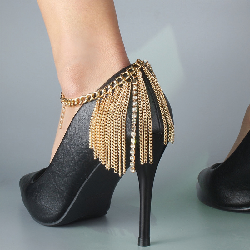 Picture of Cross-border Hot Selling Multi-layer Tassel Hip-hop Foot Chain Women's European and American Exaggerated Personality Geometric Metal Chain Shoe Chain Accessories