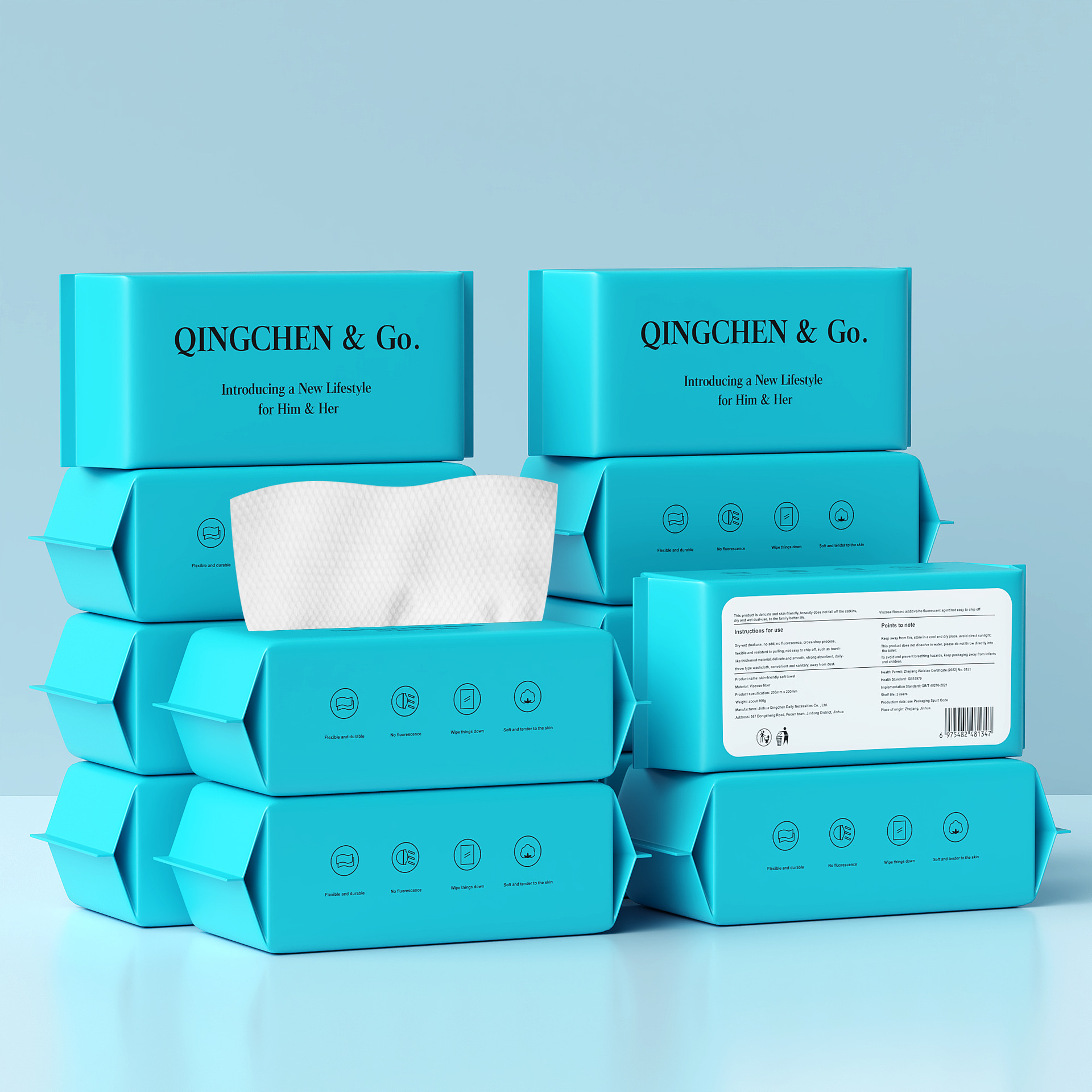 Picture of Wash towel disposable thickened disposable cotton soft face cleansing towel dry and wet dual-use face cleansing towel English packaging wholesale