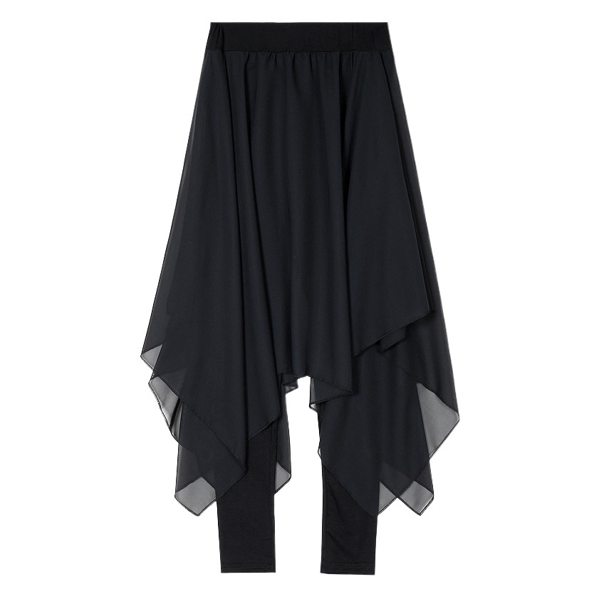 Modern Dance and Classical Dance Performance Costume, Faux Two-Piece Half-Body Skirt Pants, Adult Dance Practice Outfit for Women, High-Waisted with a Large Skirt