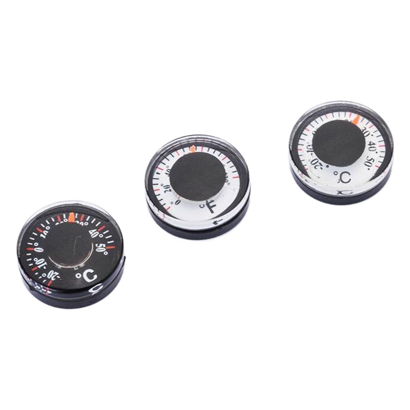 Factory supply outer diameter 20mm miniature round thermometer bimetal temperature sensing plastic thermometer