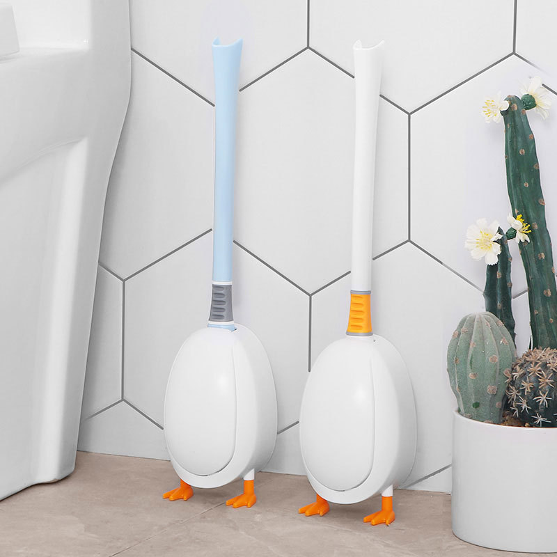 Diving Duck Toilet Brush Black Technology Wall Hanging Silicone Soft Wool Household Japanese-style Sewer No Dead Angle Deodorant Toilet Brush