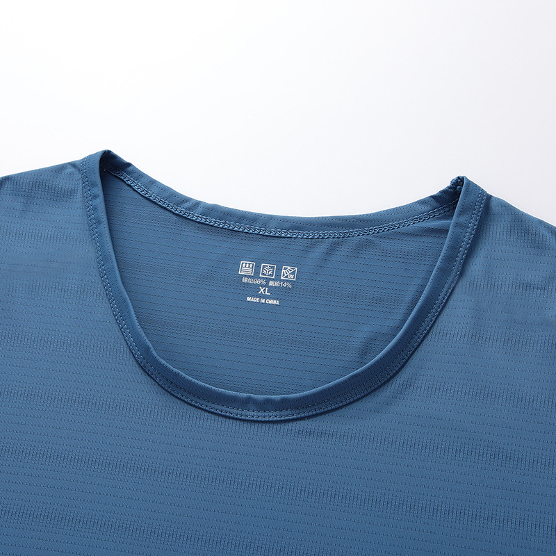 Picture of Summer Ultra-thin Breathable Sports Quick-drying Top Running Fitness Sleeveless T-shirt Ice Silk Elastic plus size Men's Vest