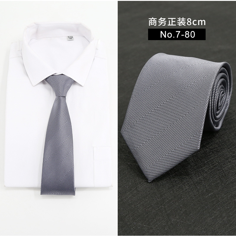 Picture of New Style Tie Men's Formal Business Casual Simple Style Solid Color Striped Arrow-Shaped Tie Manufacturer Ready Stock Wholesale