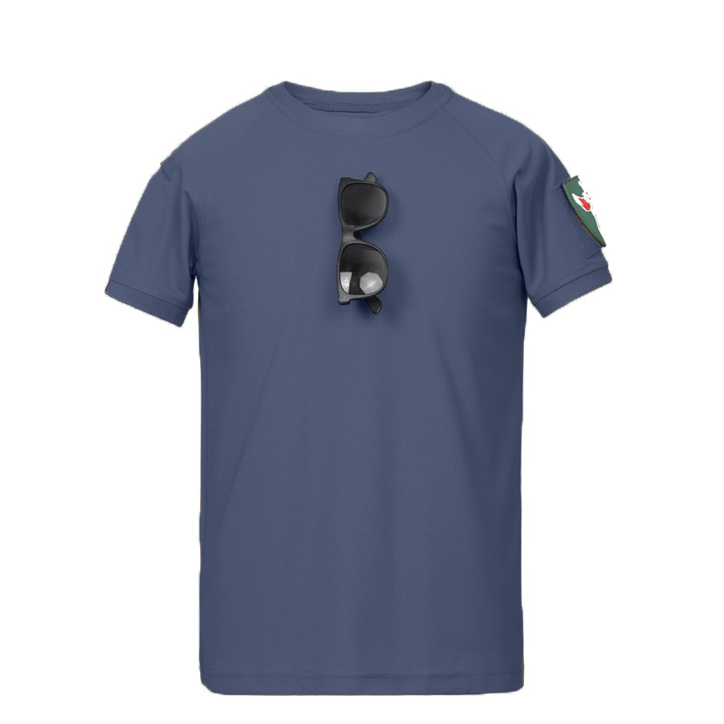Picture of Summer Elastic Short-Sleeved T-Shirt Men's Loose Large Size Tactical Short-Sleeved Elastic Quick-Drying Military Fan Training Uniform T-Shirt