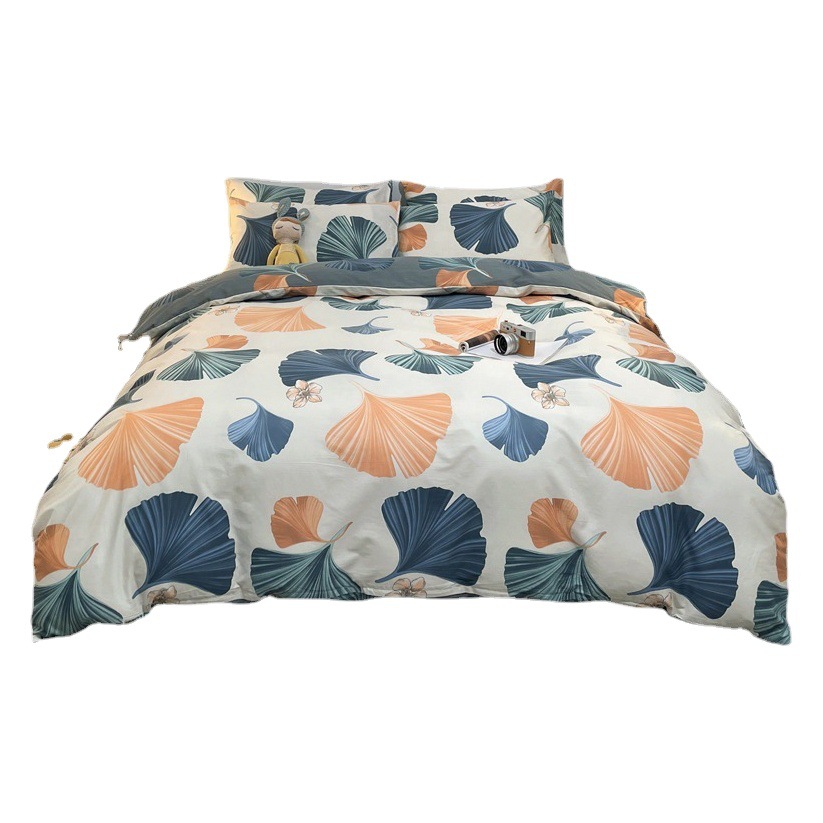 Picture of Nantong bed four-piece cotton sheet Nordic style 100 cotton four-piece set three-piece set Wholesale
