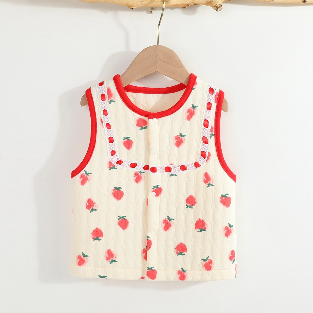 Picture of Baby Vest Warm Padded Cotton Class a Pure Cotton Spring and Autumn Men's Newborn Vest Women's Clothes 6 Baby's Waistcoat