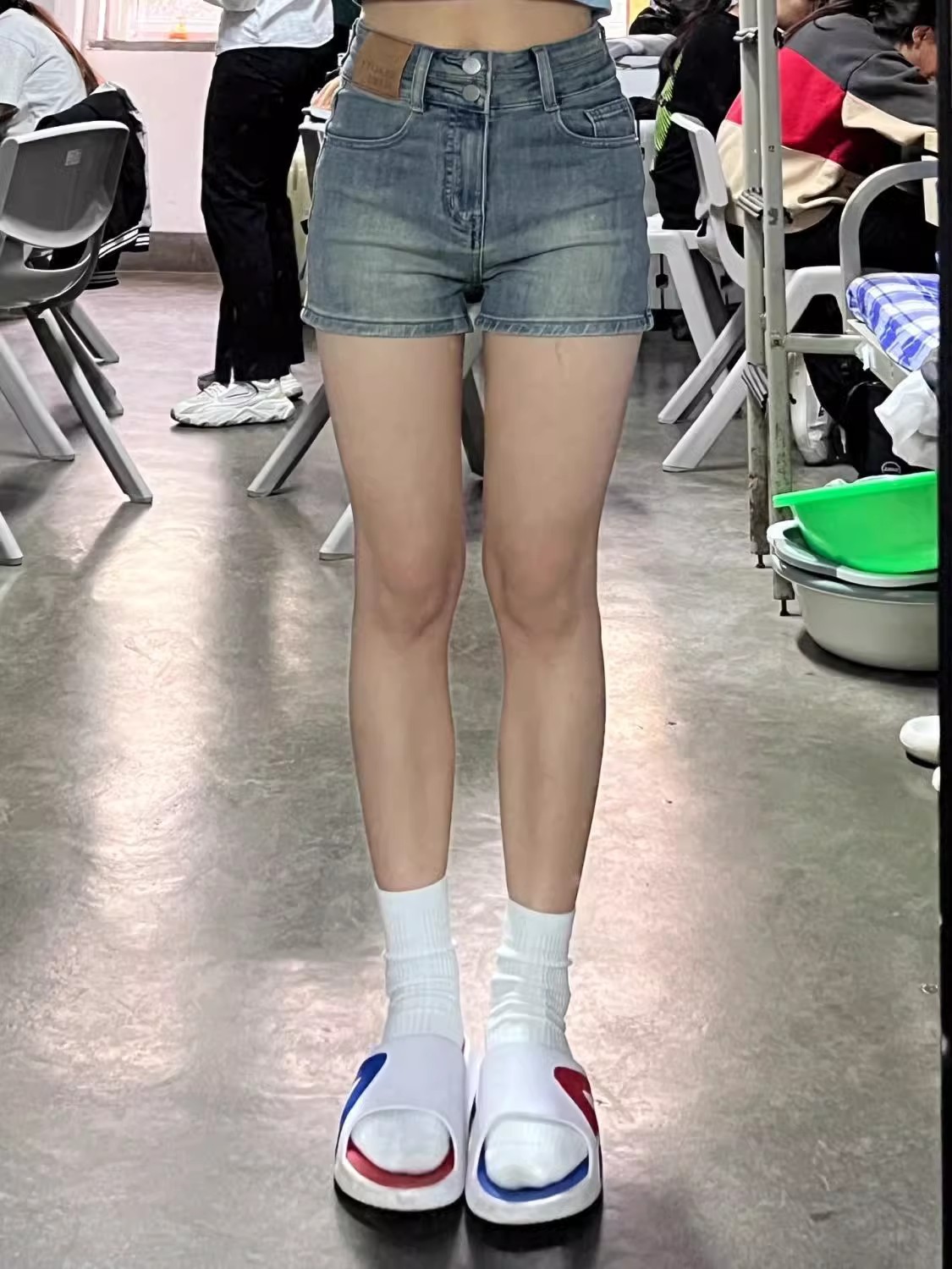 2024 New Denim Shorts Women's Summer High Waist Small Slim A- Word Retro All-Match Wide Leg Hot Pants