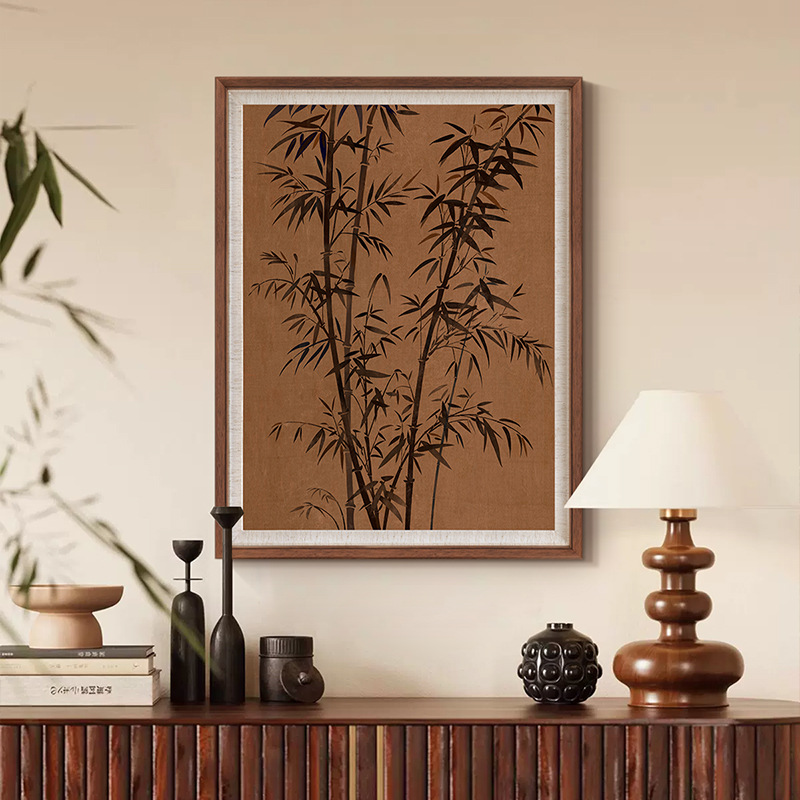High-rise Mozhu "French Style Chinese Style Living Room Decorative Painting New Chinese Style Entrance Study Ancient Style Hanging Painting