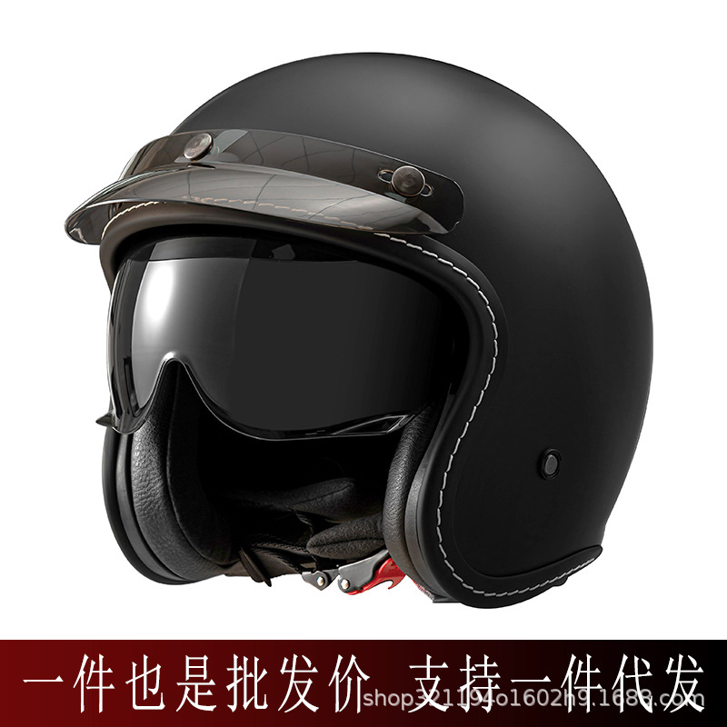 Domestic and Foreign Trade Cross-Border Motorcycle Helmets, Retro Cruiser Motorcycle Three-Quarter Helmets, Electric Vehicle Half Helmets