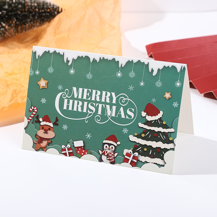 Picture of Cross-Border Amazon Christmas Greeting Card Christmas Eve Handwritten Blessing Card Flower Gift New Year Gift Card Manufacturer