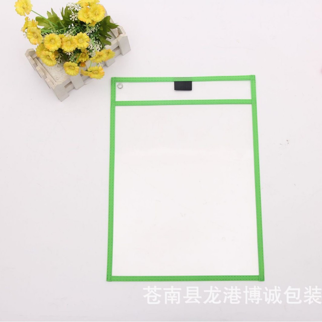 Picture of Factory in stock Early Childhood Education Children Erasable File Bag Sewing PVC Storage Bag A4 Vertical Transparent File Bag