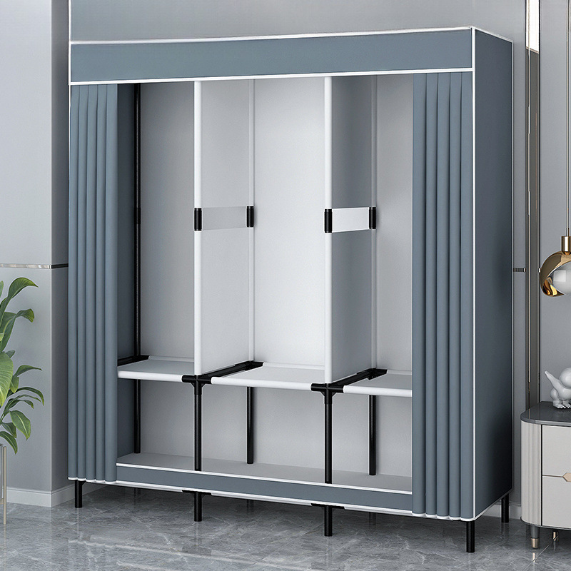 Picture of Simple wardrobe home bedroom durable thickened assembly sturdy single thickened small apartment rental small wardrobe