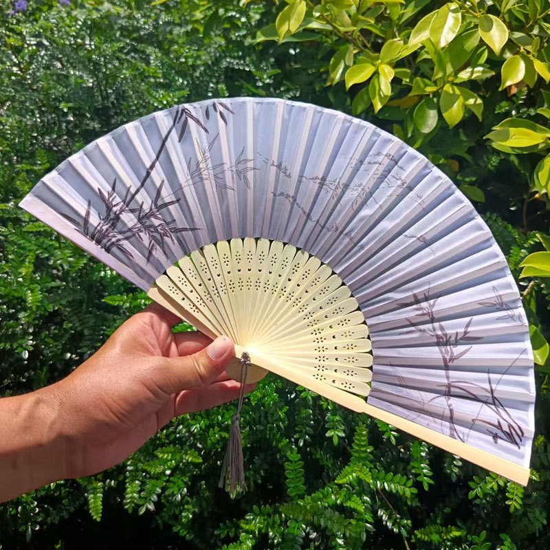 Picture of Folding Fan Bamboo Ancient Fan Student Girl Chinese Style Small Fan Scenic Spot Export Wholesale Retail Gift Decorative Fan