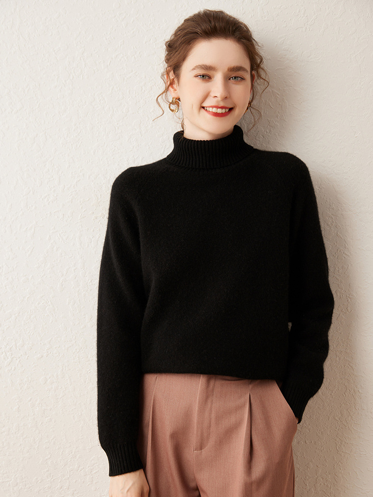 Picture of Autumn and Winter New Cashmere Turtleneck Cashmere Sweater Women's 2024 Loose Thickened Pullover Sweater Wool Knitted Base Shirt