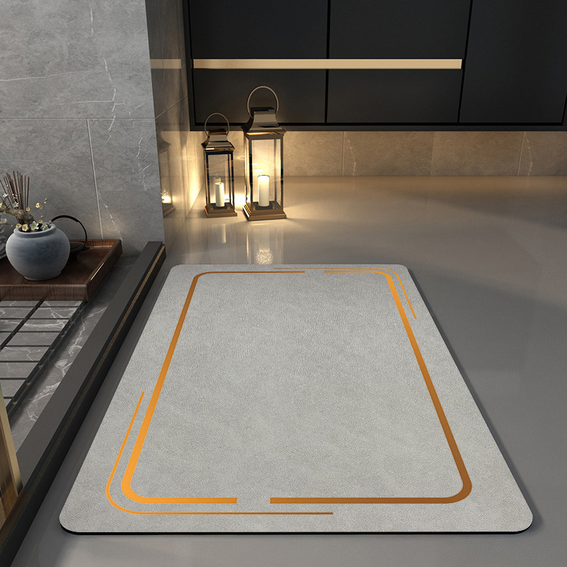 Picture of Bathroom Floor Mat Toilet Toilet Dirt-resistant Absorbent Non-slip Foot Mat Toilet Door Waterproof Erasable Quick-drying Carpet