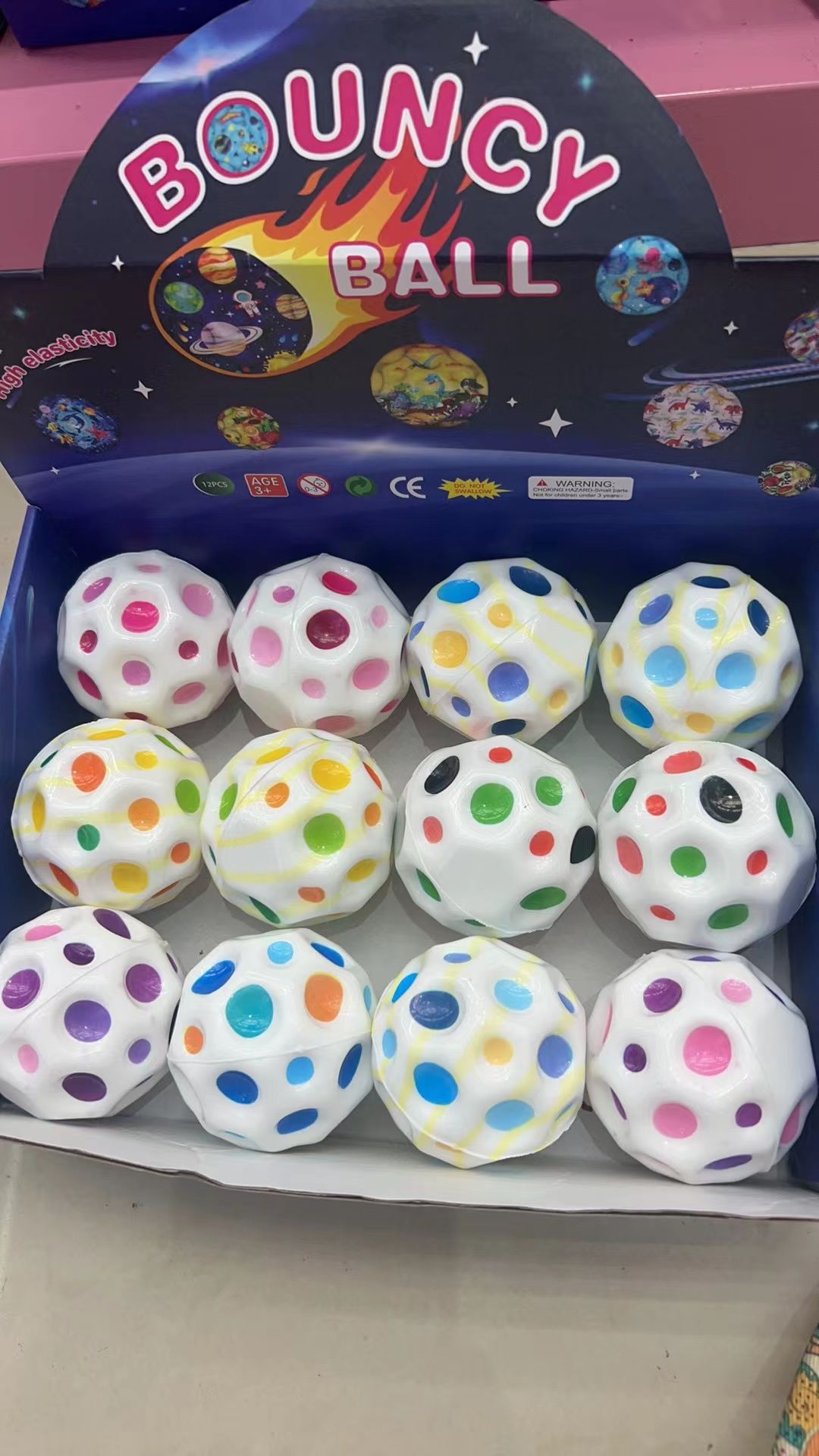 Picture of 70mm Elastic Ball Toy Pinball Outdoor Sports High Elastic Decompression Vent Moon Stone Ball Bouncing Ball Boys and Girls